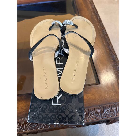 Women’s Rampage Reva Black and Rhinestone Sandals. Size 8 - Picture 4 of 5